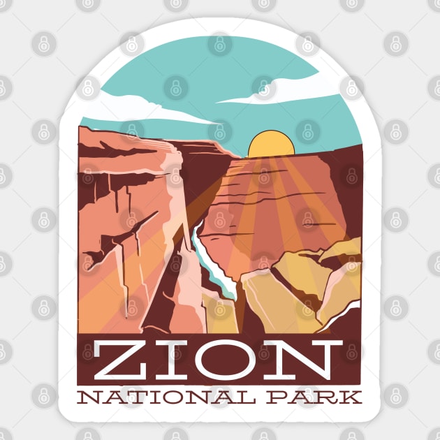 Zion National Park Canyon Vintage Travel Sticker by HiFi Tees